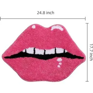 Panstar Alfombra de baño de labios rosados bonita_4