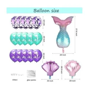 Hombae Decoración de cumpleaños de sirena kit de_4