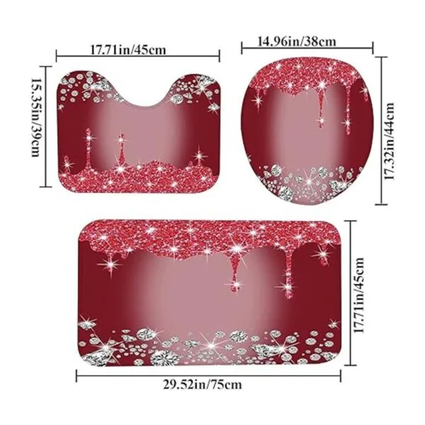 Juego de 4 cortinas de ducha con diamantes brillantes_3