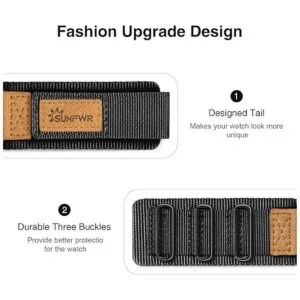 SUNFWR Compatible con Apple Watch Band de 1.654 in 1.732_3