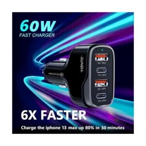 SUNDA Cargador rápido USB C de 60 W adaptador de cargador_3