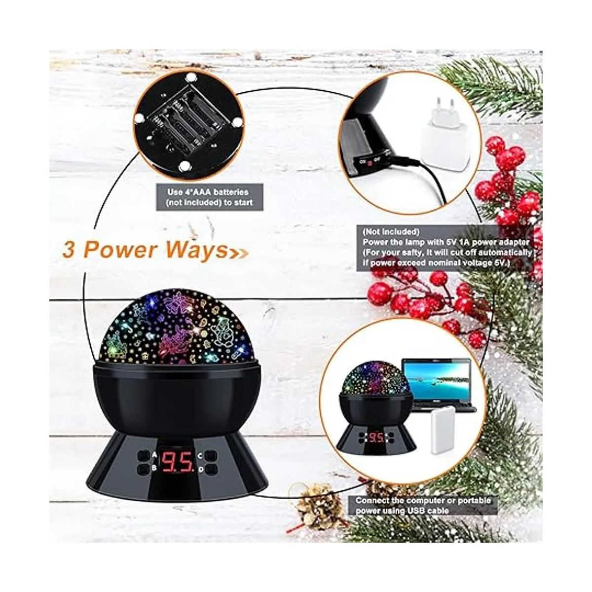 Luces de proyector de Navidad luz nocturna de dinosaurio_6