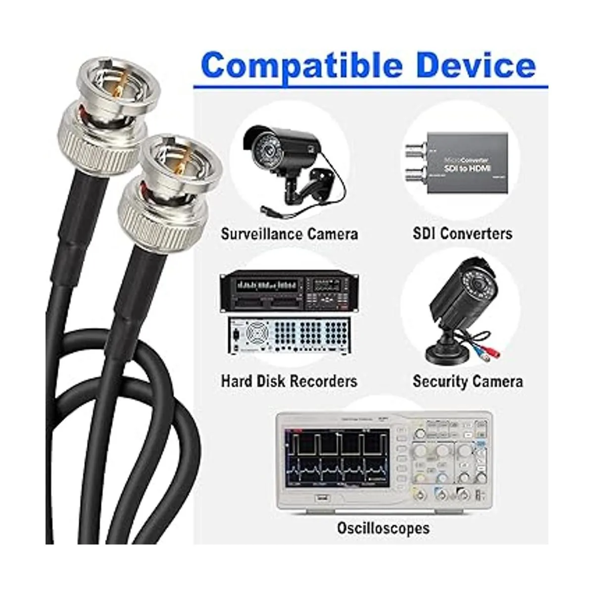 Superbat Cable SDI 12G 4K BNC Belden 4855R 1ft2ft3ft_5