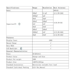 Probador de condensadores Honeytek A6013L_5