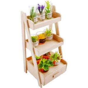 Juego de estantería de madera en miniatura de 11 piezas y_1