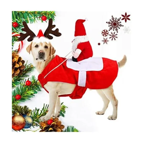 2 piezas de disfraz de Navidad para perro Papá Noel_1