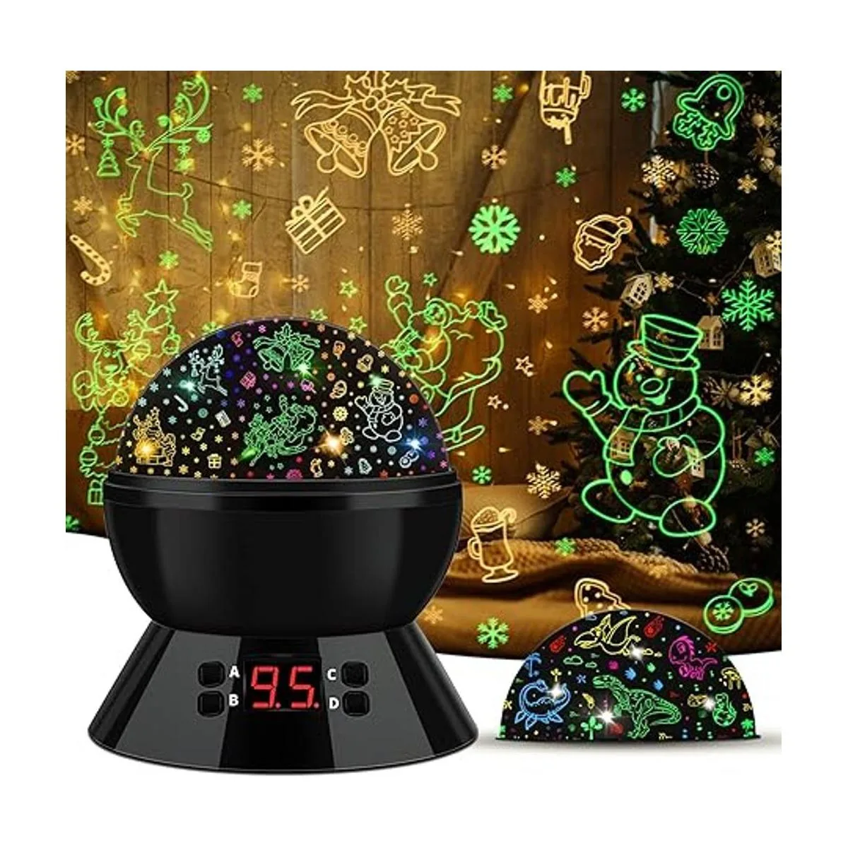 Luces de proyector de Navidad luz nocturna de dinosaurio_5