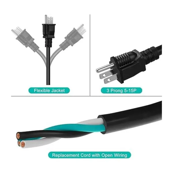 Cable de alimentación de repuesto de 3 clavijas de 6 pies_5