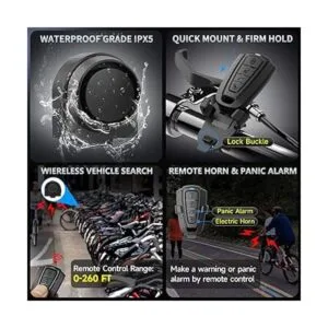 PADONOW Alarma remota inalámbrica para bicicleta 115 dB_6