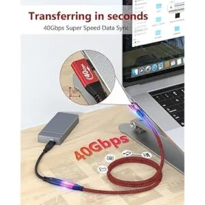 Cable de extensión USB 4 de 40 Gbps 2.6 pies en ángulo_3