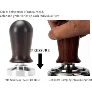 DIBTSA Tamper de café de 2.087 in con mango de madera y_3