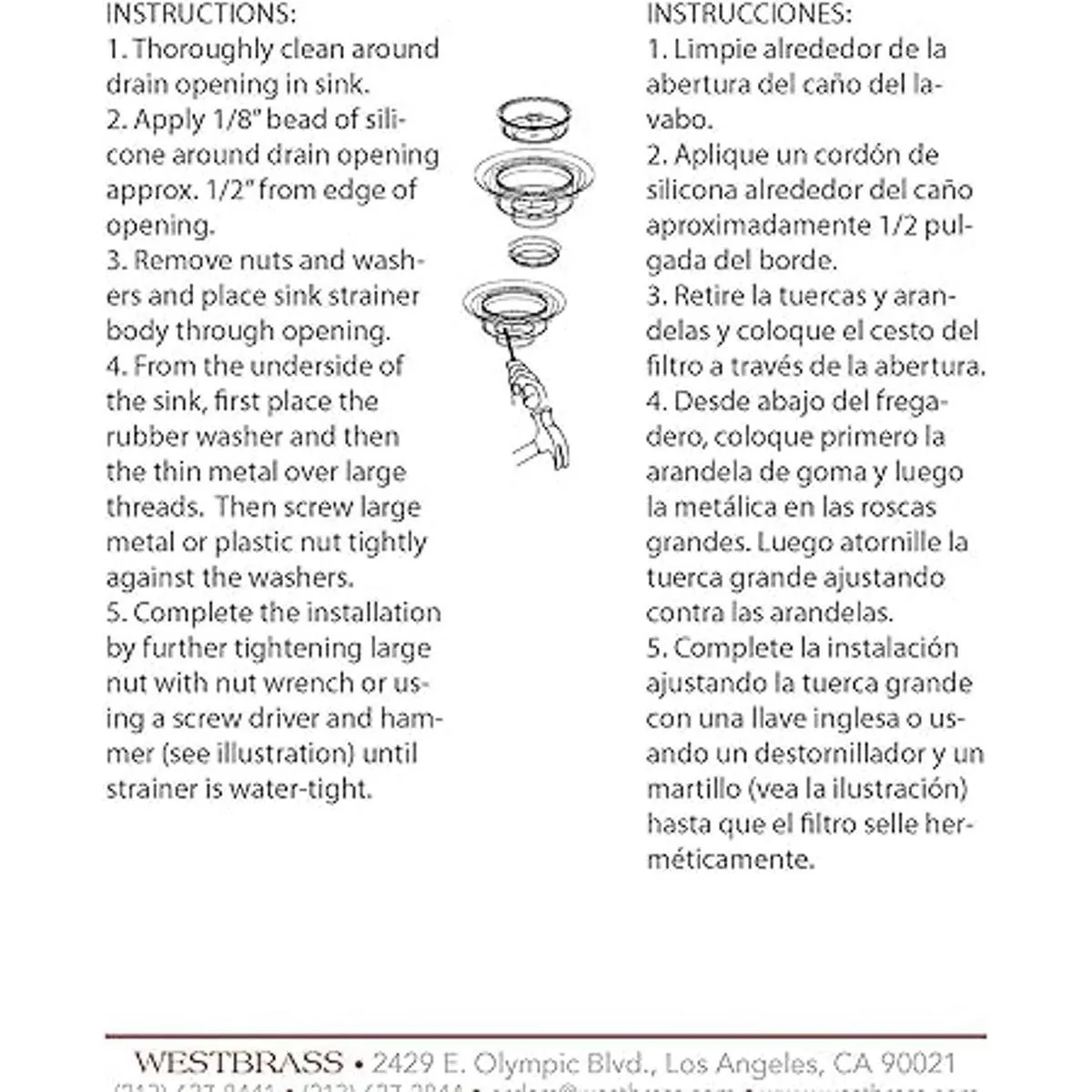 Westbrass D21407 Colador de cesta de cocina para_4