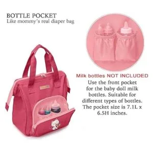 HappyVk Bolsa de pañales para muñeca con cojín cambiador_3