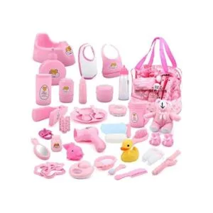deAO Bolsa de accesorios para muñecas de bebé de 28 piezas_1