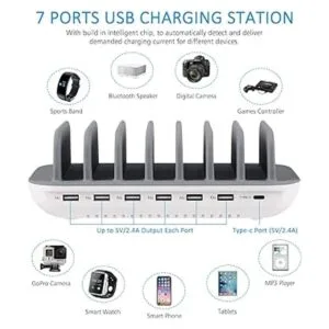 PRITEK 7 estaciones de carga USB para dispositivos_2