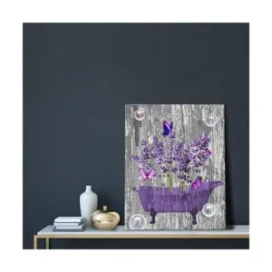 Decoración de baño de lavanda arte de pared fotos de_3