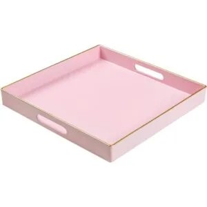 MAONAME Bandeja decorativa bandeja de servir rosa con_1