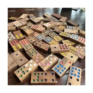 NUTTA Juegos de dominó de madera 56 azulejos de dominó_3