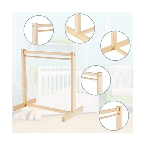 Perchero de ropa para muñecas con 10 piezas de madera para_3