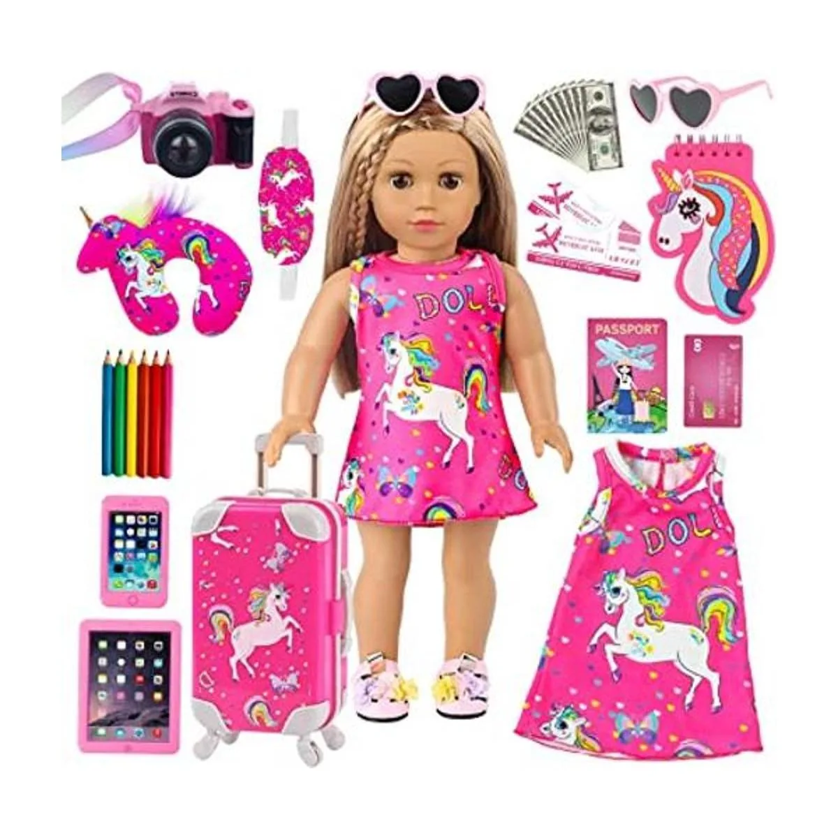 ZQDOLL American Juego de ropa y accesorios para muñecas_1