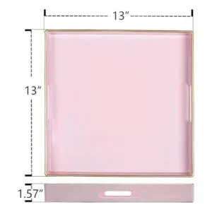 MAONAME Bandeja decorativa bandeja de servir rosa con_3