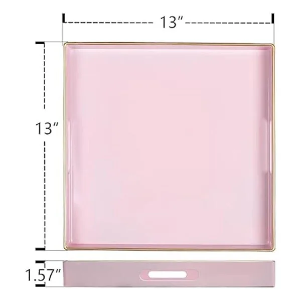 MAONAME Bandeja decorativa bandeja de servir rosa con_3