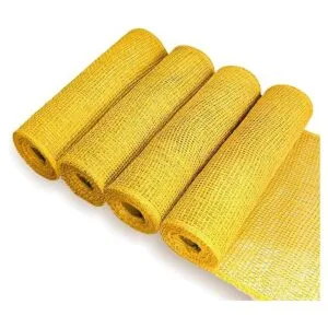 4 rollos de malla de arpillera de polietileno amarillo de_1