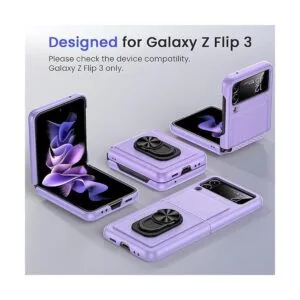 VEGO Funda con soporte para Galaxy Z Flip 3 anillas Z_3