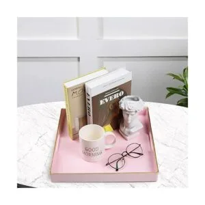 MAONAME Bandeja decorativa bandeja de servir rosa con_6