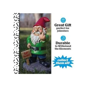 Gnomo de jardín con la leyenda Go Away Bigmouth Inc._3