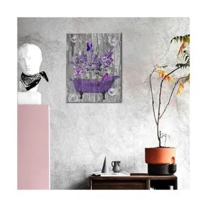 Decoración de baño de lavanda arte de pared fotos de_2