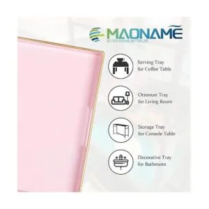MAONAME Bandeja decorativa bandeja de servir rosa con_7
