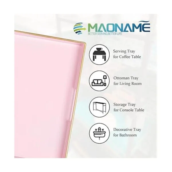 MAONAME Bandeja decorativa bandeja de servir rosa con_7