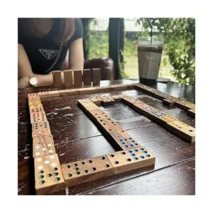 NUTTA Juegos de dominó de madera 56 azulejos de dominó_5