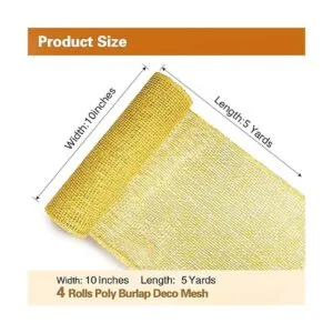 4 rollos de malla de arpillera de polietileno amarillo de_2
