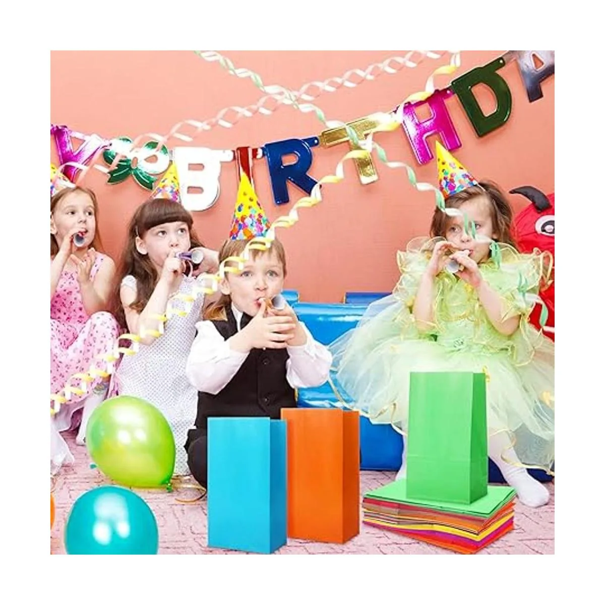 120 bolsas de regalo de fiesta de color sólido y envueltas_7