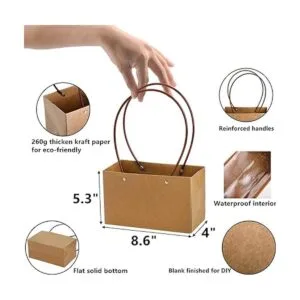 DEAYOU Paquete de 10 bolsas de regalo de flores de papel_2