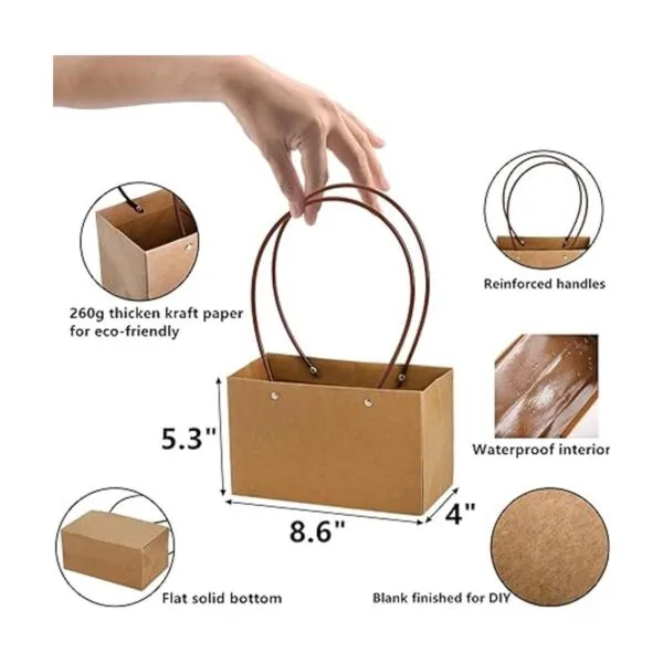 DEAYOU Paquete de 10 bolsas de regalo de flores de papel_2