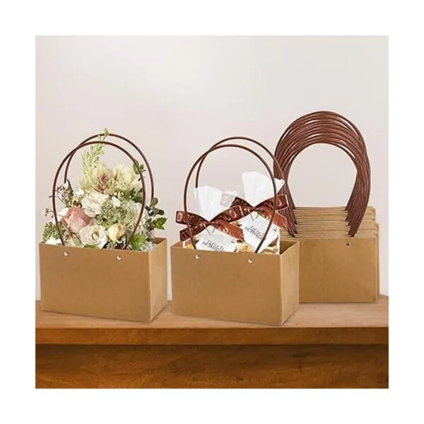 DEAYOU Paquete de 10 bolsas de regalo de flores de papel_7