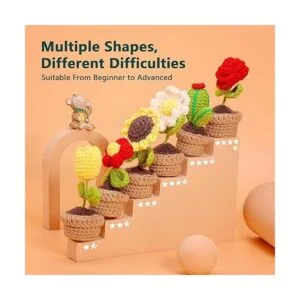 PP OPOUNT Kit de ganchillo para principiantes 6 plantas_3