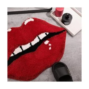 Panstar Alfombra de baño de labios rojos bonita alfombra_7