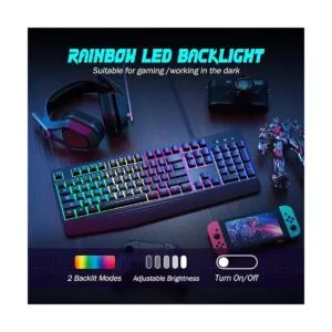 Teclado para juegos retroiluminación LED arcoíris de 7_2