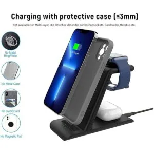 HATALKIN Estación de carga inalámbrica 3 en 1 compatible_4