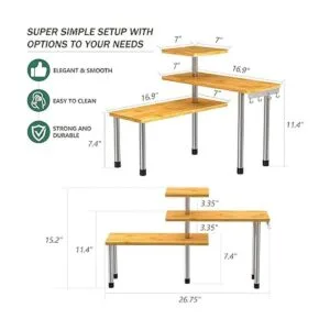 Estante de esquina organizador para encimera de cocina de_2