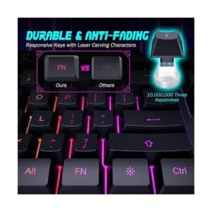 Teclado para juegos retroiluminación LED arcoíris de 7_5