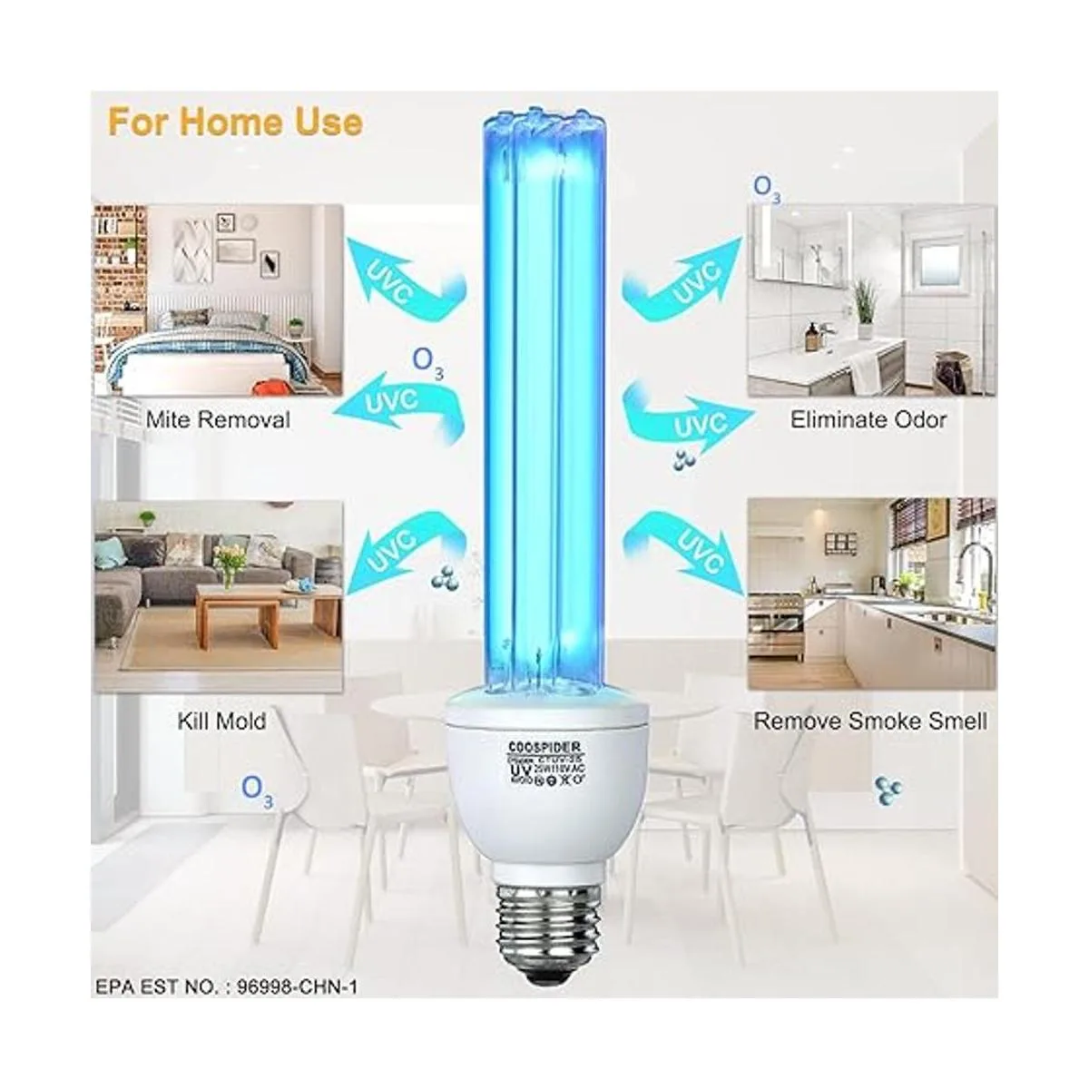 Bombilla UVC con ozono lámpara germicida UV_3