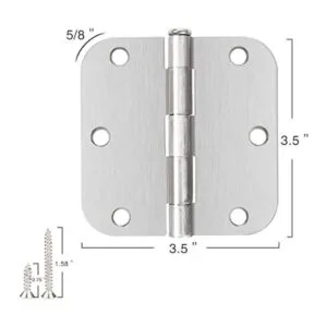 Paquete de 12 bisagras de puerta de níquel cepillado de 3_3