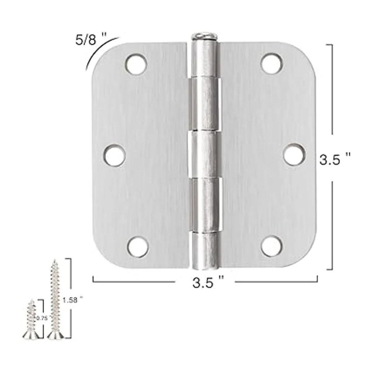 Paquete de 12 bisagras de puerta de níquel cepillado de 3_3