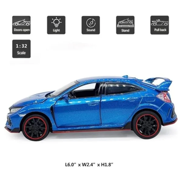2017 Civic Type R Modelo Coche Hatchback Deportes Diecast_2