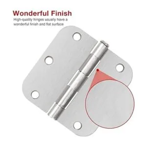 Paquete de 12 bisagras de puerta de níquel cepillado de 3_5